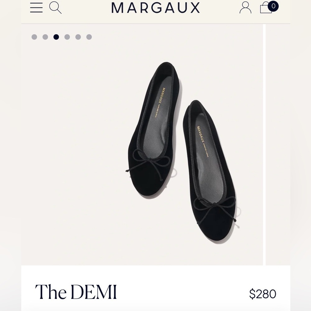 Margaux Flats The Demi in Black Velvet size 39 (8.5-9)